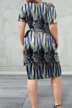 Short Sleeve Surplice  Dress