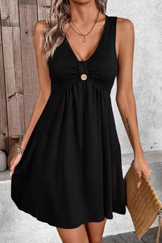 Sleeveless V-Neck A-Line Dress