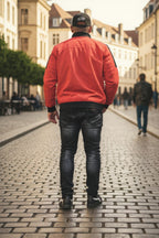 Men's skinny fit patch black jeans