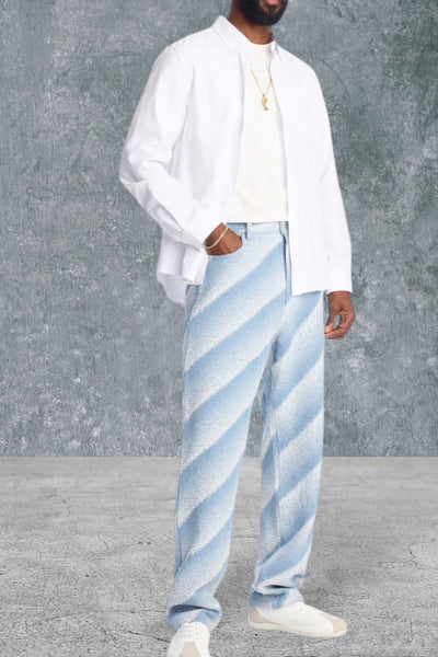 Men's Straight Faded Lines Pant