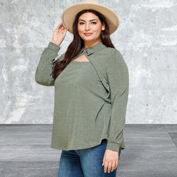 Plus Size Long Sleeve Fashion Top