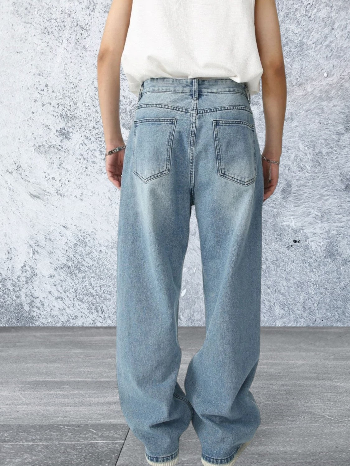 Men's Graffiti Wide Leg Jeans