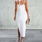 Sleeveless Ribbed Tank Midi Dress with Side Slit