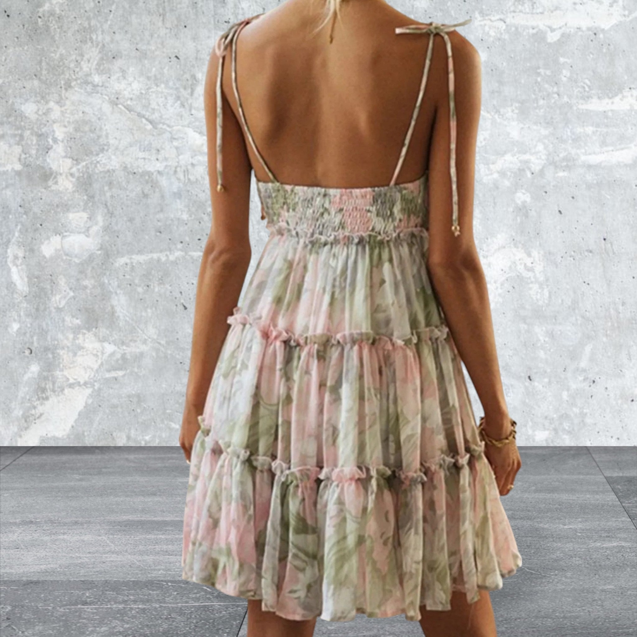 Sleeveless Square Neck Light Weight Mini Cami Dress