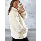 Long Sleeve Fleece Buttons Collar Sweatshirt