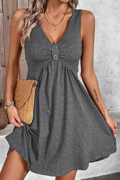 Sleeveless V-Neck A-Line Dress