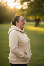 Parchment Zipped Pocket Cozy Drawstring Hoodie