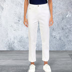 Womens white high rise straight leg jean