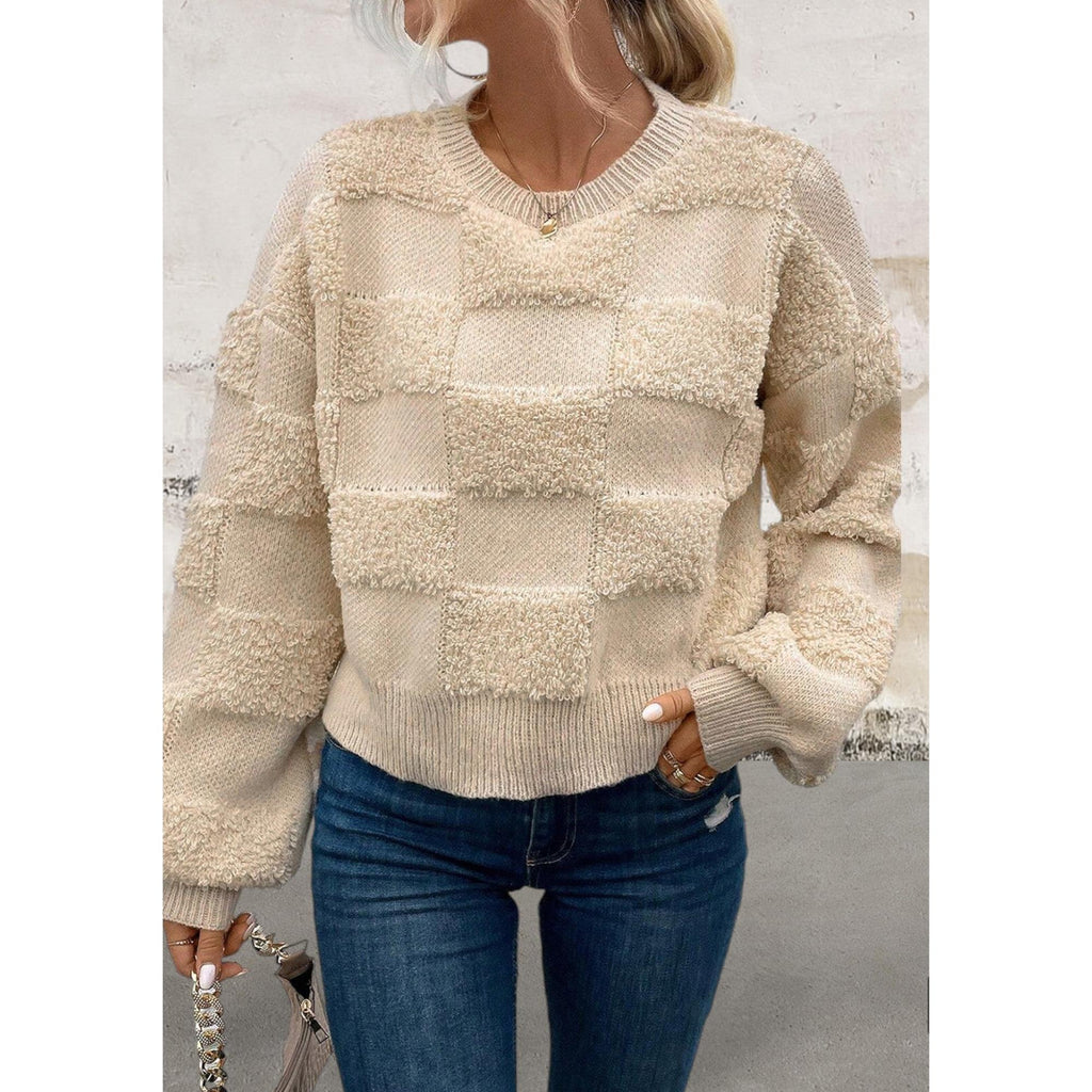  Crew Neck Loose Long Sleeve Sweater