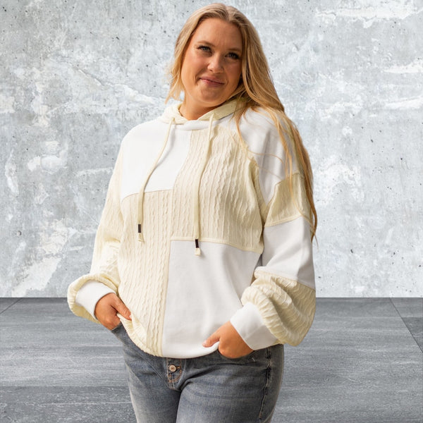 Plus Size Patchwork Long Sleeve Hoodie