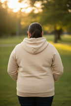 Parchment Zipped Pocket Cozy Drawstring Hoodie