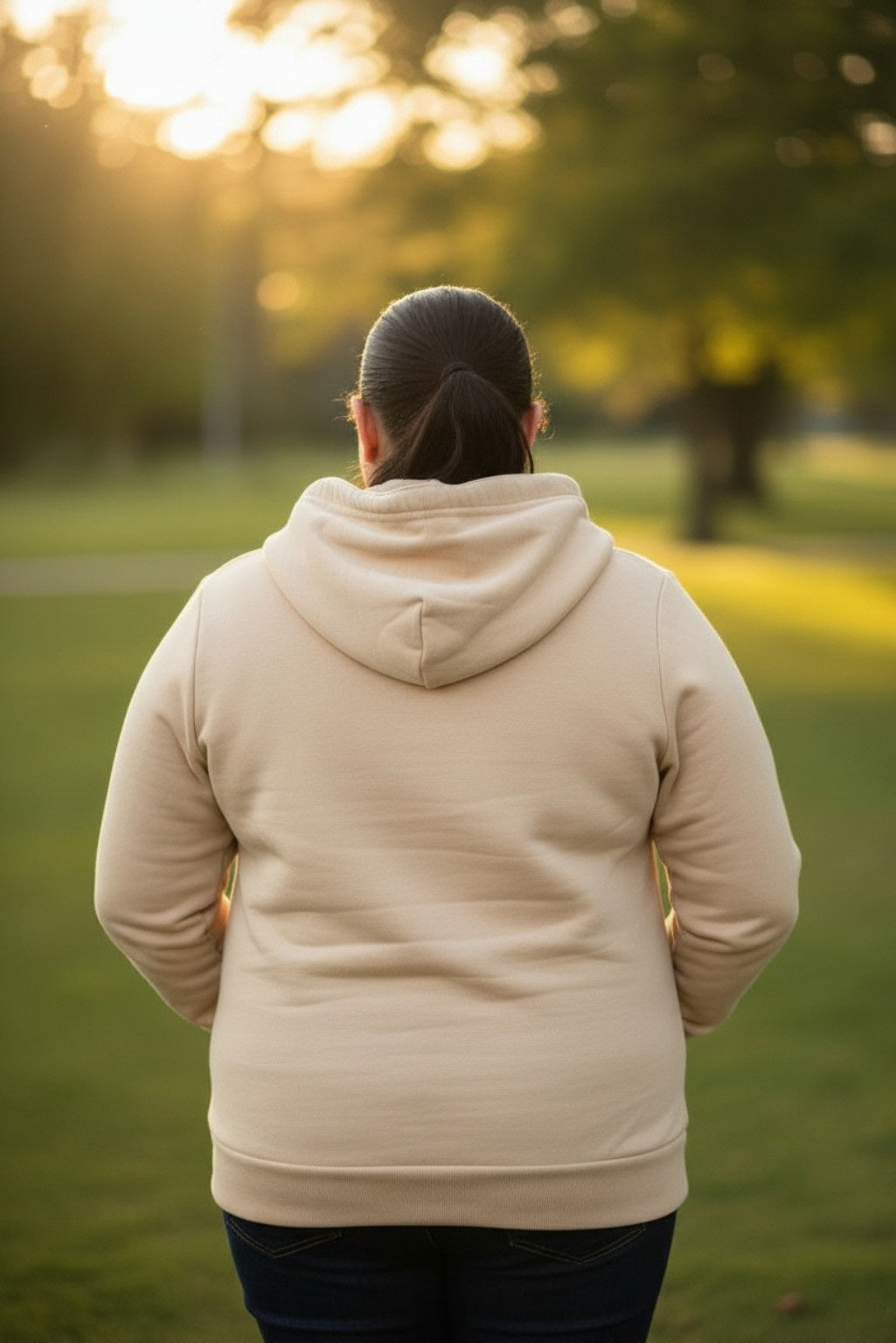 Parchment Zipped Pocket Cozy Drawstring Hoodie