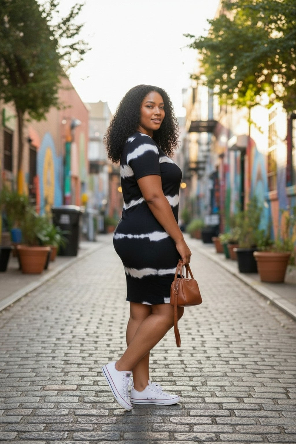 Short Sleeve Tie-dye Dress
