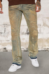 Men's Stacked Skinny Flared Fit Jeans