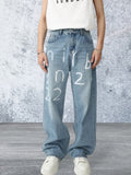 Men's Graffiti Wide Leg Jeans