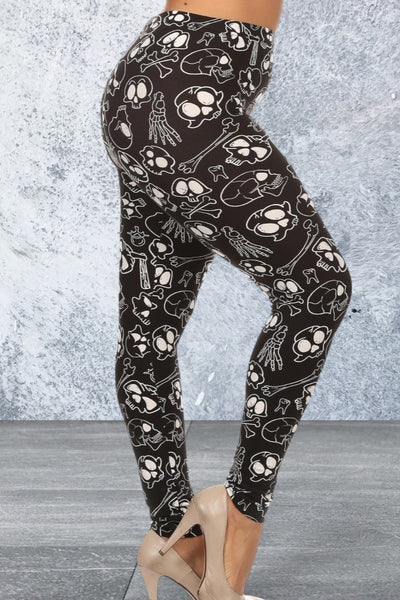 Plus Size full length Skull Leggings