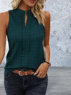 Sleeveless Split Neck Top