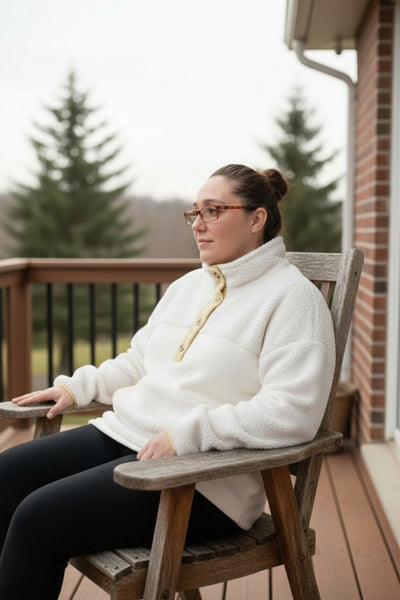 Long Sleeve  Fleece Buttons Collar Sweatshirt