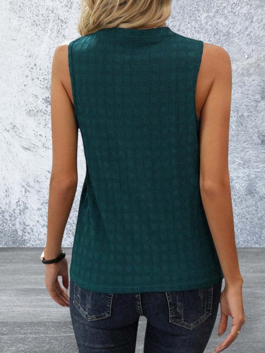 Sleeveless Split Neck Top