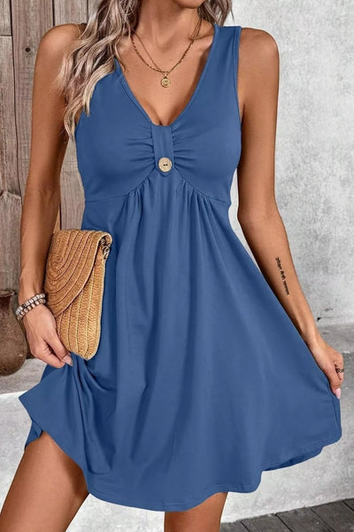 Sleeveless V-Neck A-Line Dress