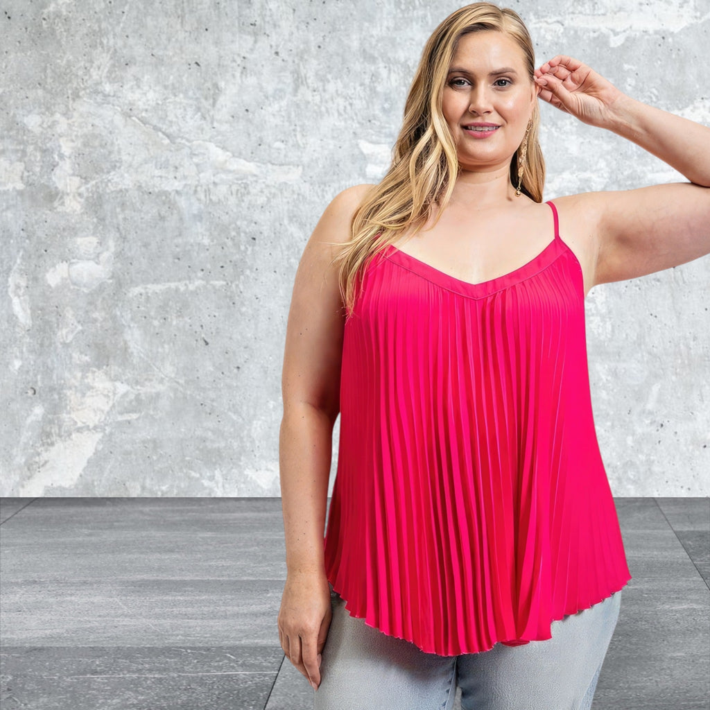 Women's Adjustable Strap Pleated Top