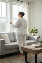 Long Sleeve Texture Round Neck Top and Pants Set