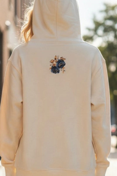 Women's Lightweight Pullover Black Roses Graphic Polyester Hoodie