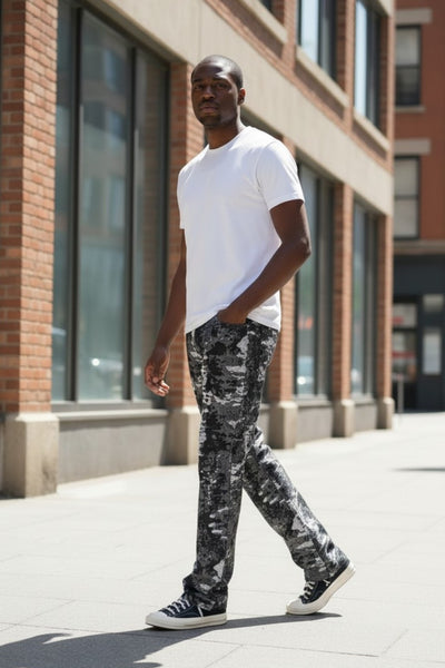 Men's Straight Leg Faded In Color Jeans