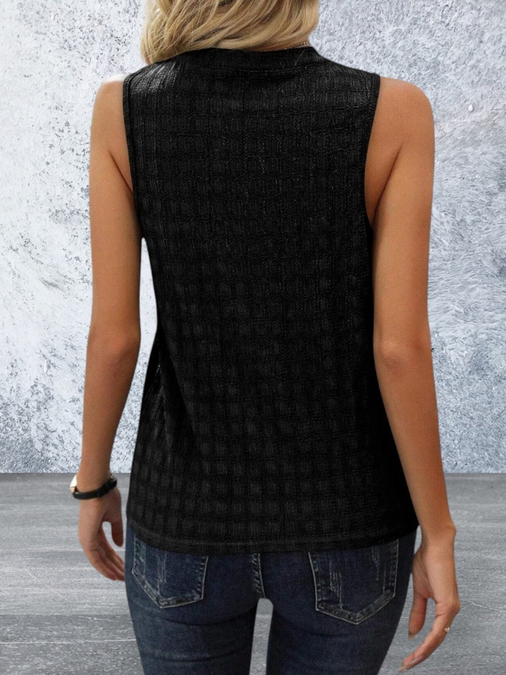 Sleeveless Split Neck Top