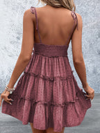 Spaghetti Strap Frill Tiered Summer Dress