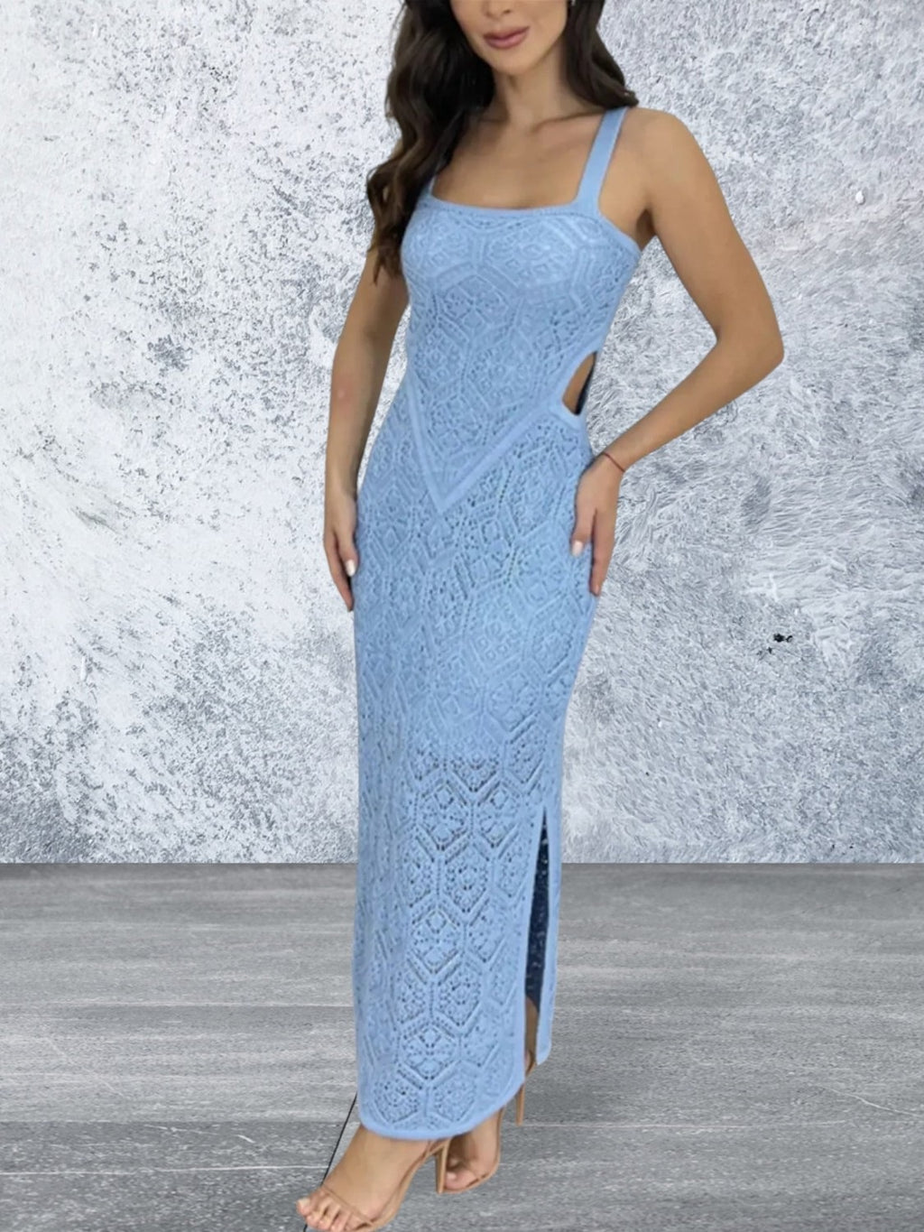 Cutout Side Slit Maxi Tank Dress