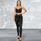 Sleeveless Snake Print Crop Top And Legging Set