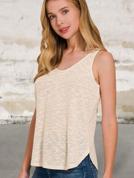 Zenana Curved Hem Round Neck Tank