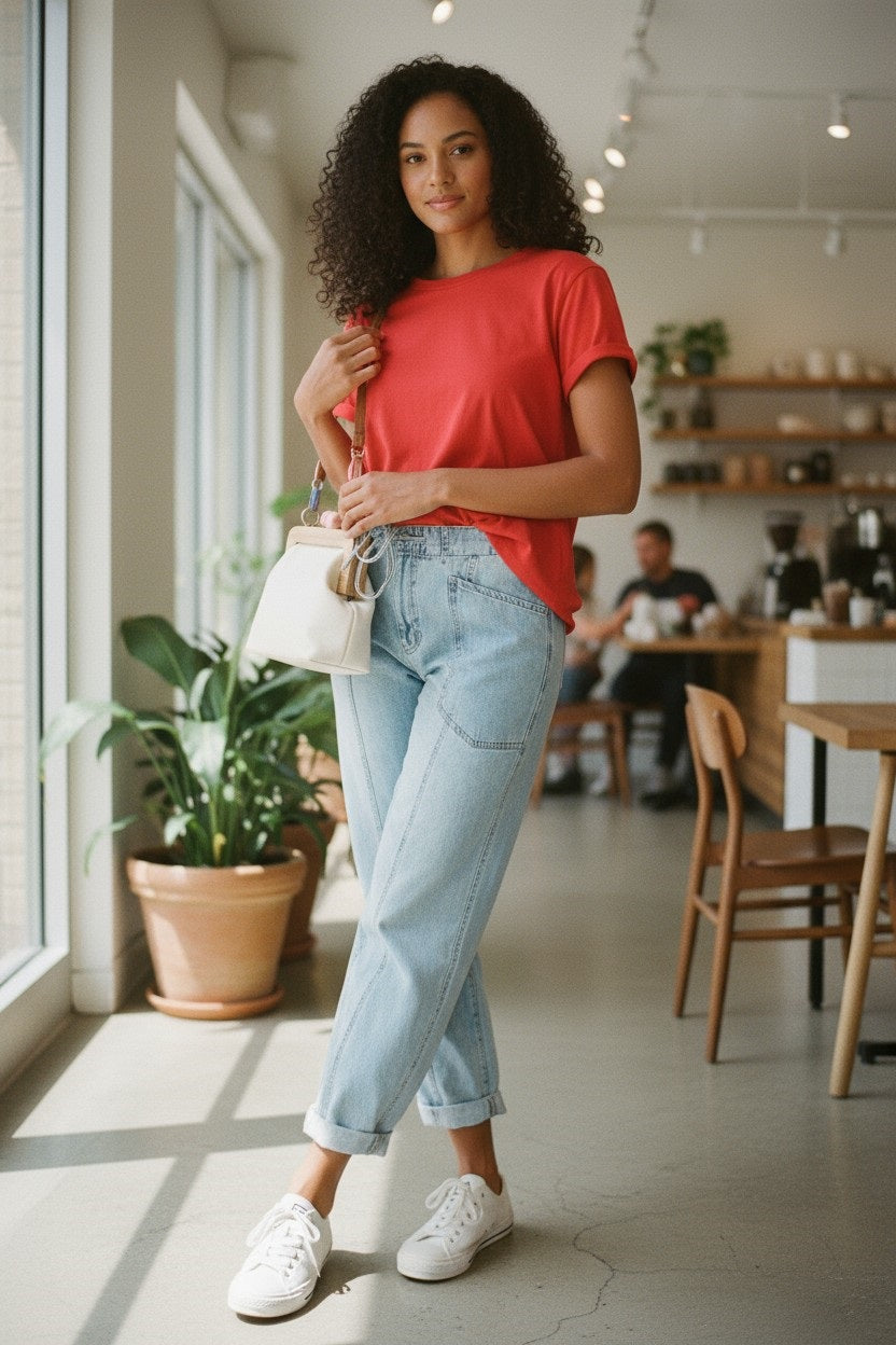 Myosotis Exposed Stitch Detail Drawstring Barrel Jeans