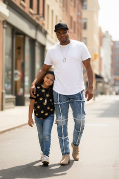 Mens straight leg baggy fit denim jeans