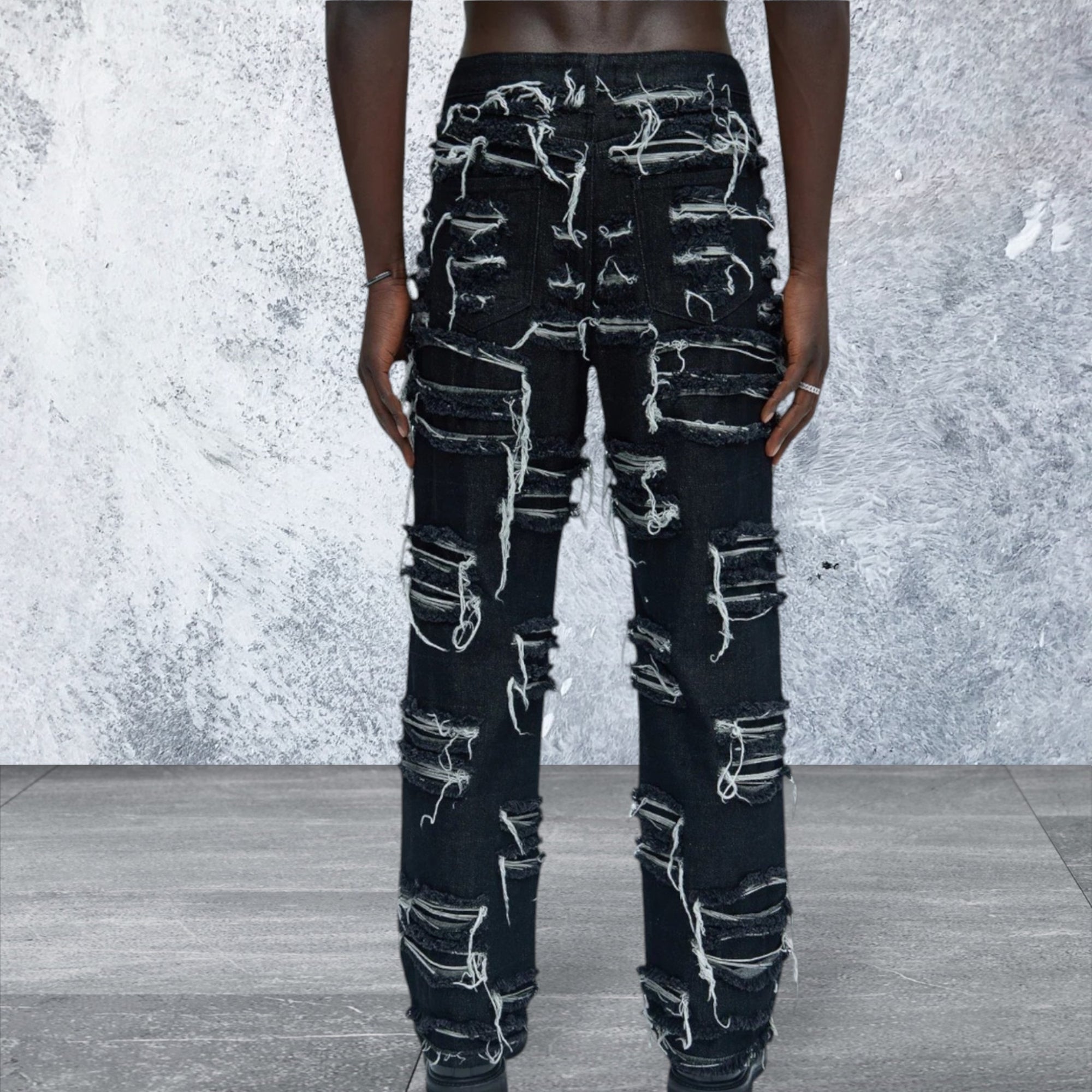 Men's Straight Leg Black Denim Jeans