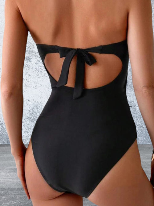 Black Cutout One-Piece Swimwear