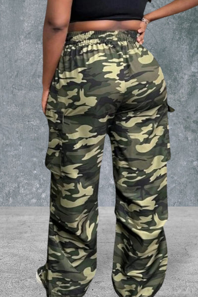 Plus Size Casual Camouflage Pants