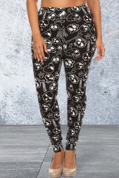 Plus Size full length Skull Leggings