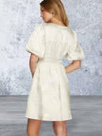 She + Sky Crinkle Woven V-Neck Mini Dress
