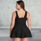 Plus Size One Piece V Neck Swimsuit