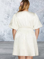 She + Sky Crinkle Woven V-Neck Mini Dress
