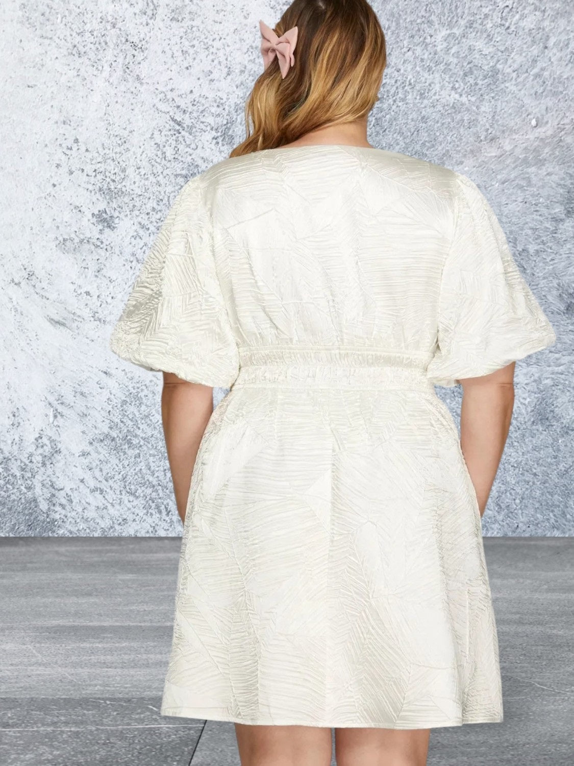 She + Sky Crinkle Woven V-Neck Mini Dress