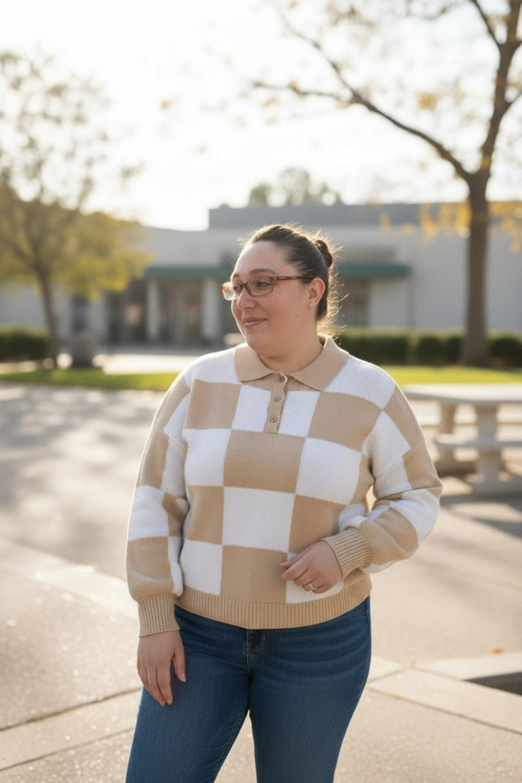 Women's Polo Collar Loose Sweater