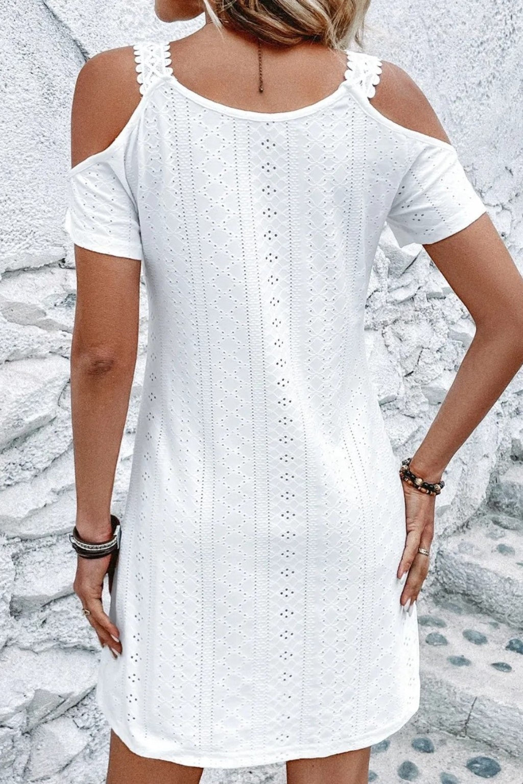 Women's V-Neck Cold Shoulder Mini Dress