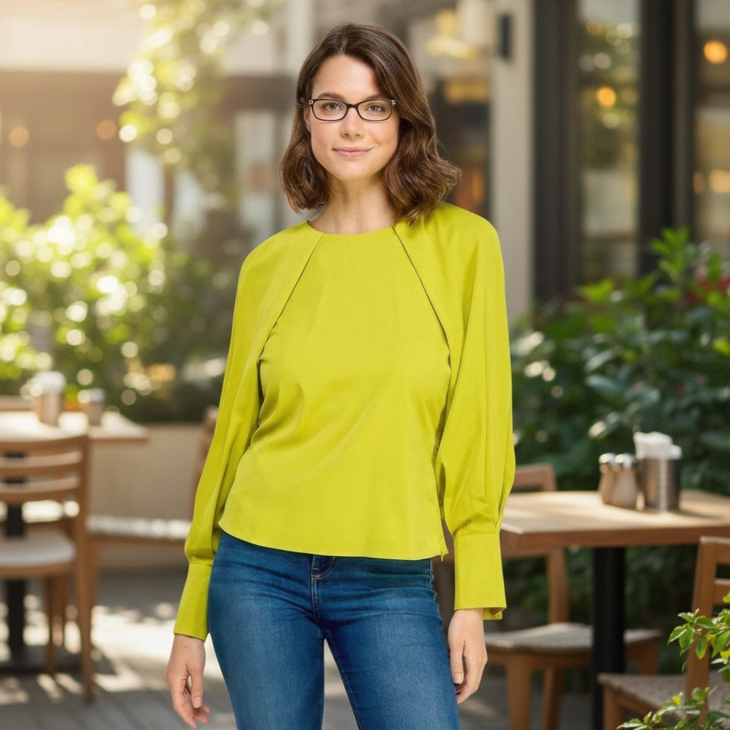 Long Sleeve Top With Back Neck Tie