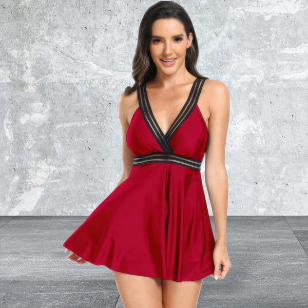Lace Sleeveless Deep V Neck Swimsuits