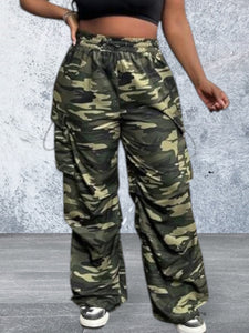 Plus Size Casual Camouflage Pants