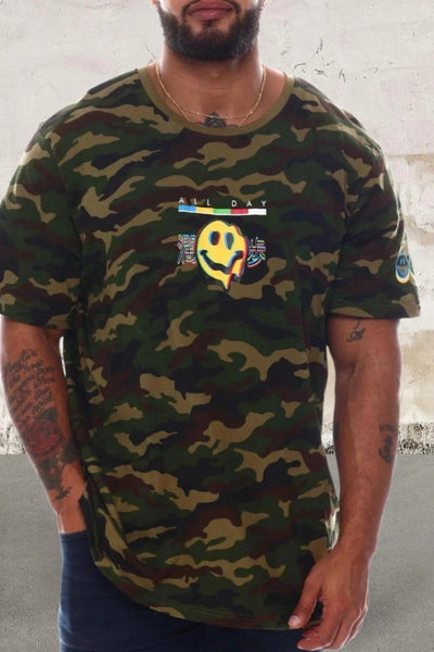 Men's short sleeve camo crewneck top