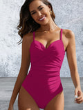 Ruched Sweetheart Neck One-Piece Swimwear
